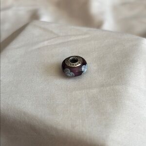 Pandora Purple Murano Glass Flower Charm